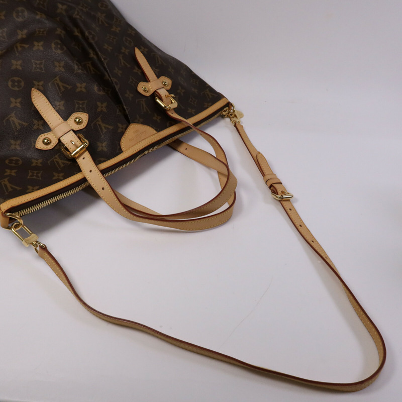 LOUIS VUITTON Monogram Palermo GM金扣手挽肩背兩用袋棕色-8