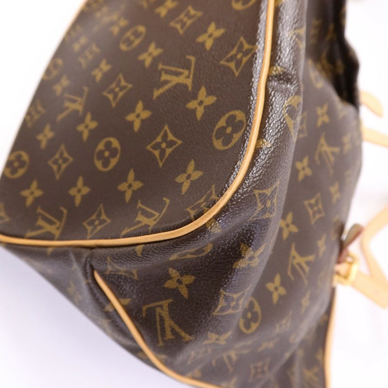 LOUIS VUITTON Monogram Palermo GM金扣手挽肩背兩用袋棕色-11
