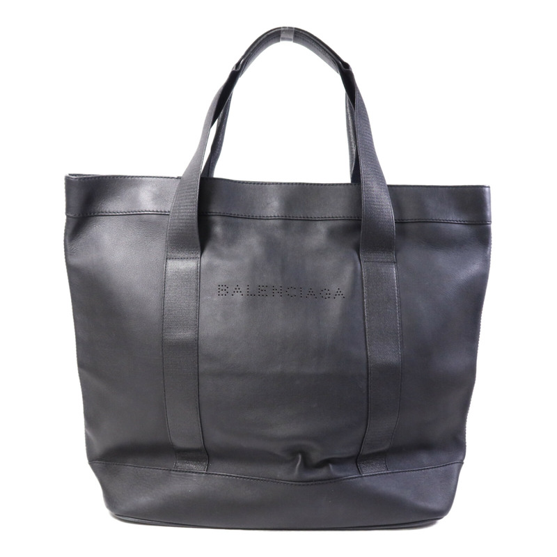 BALENCIAGA 牛皮皮革Tote Bag銀扣手挽袋-0