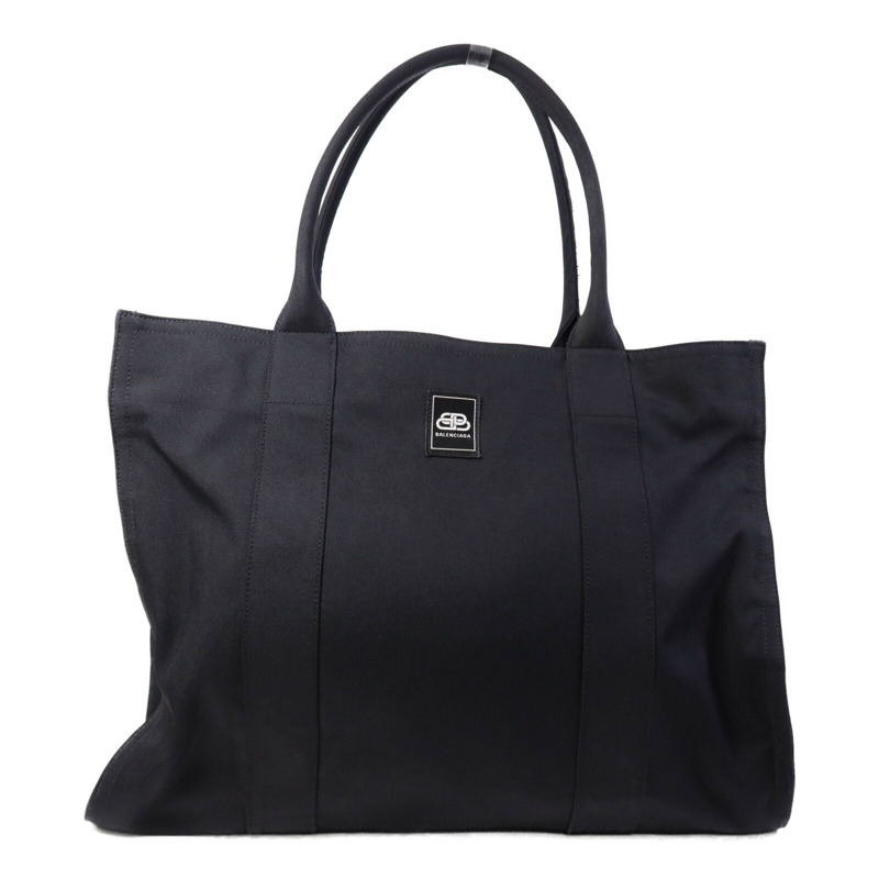 BALENCIAGA 帆布Tote Bag銀扣手挽袋-0