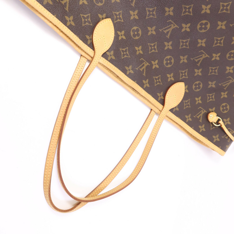 LOUIS VUITTON Monogram Neverfull GM金扣手挽袋-9
