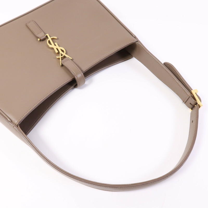 SAINT LAURENT 牛皮皮革Le 5 A7 Hobo金扣肩背袋-9