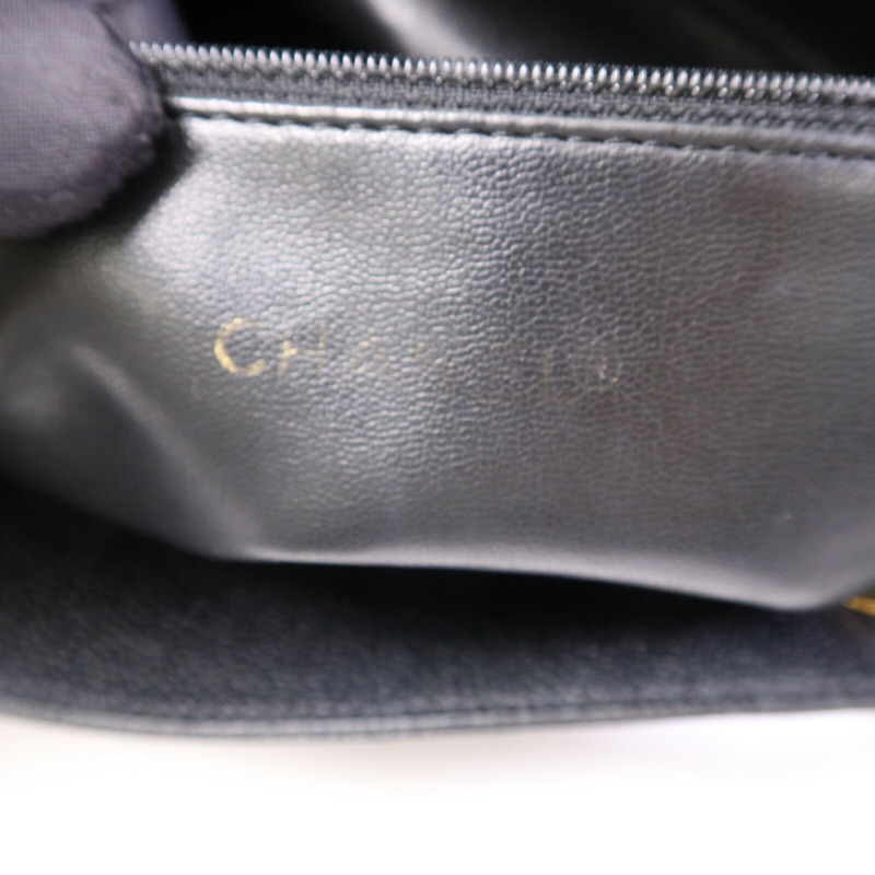 CHANEL 牛皮皮革Vintage Shoulder Tote金扣鏈帶肩背袋-5