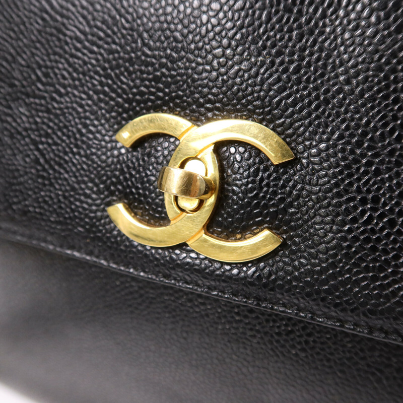 CHANEL 牛皮皮革Vintage Shoulder Tote金扣鏈帶肩背袋-6