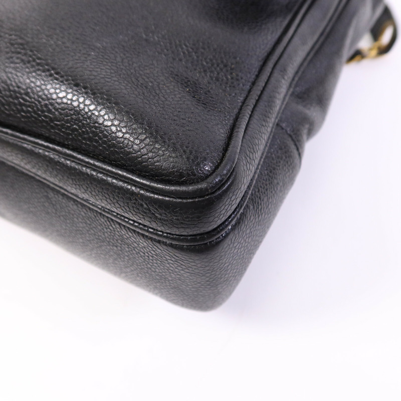 CHANEL 牛皮皮革Vintage Shoulder Tote金扣鏈帶肩背袋-10