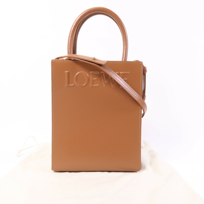 LOEWE 牛皮皮革Standard A5 Tote金扣手挽肩背兩用袋-9