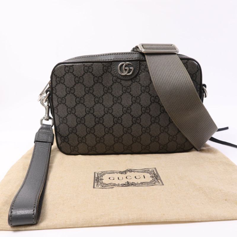GUCCI 塗層帆布Ophidia GG Carmera Bag銀扣肩背袋-8