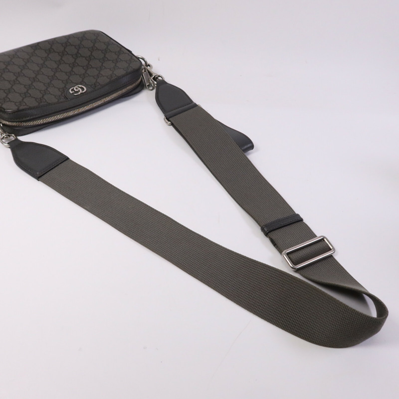 GUCCI 塗層帆布Ophidia GG Carmera Bag銀扣肩背袋-9