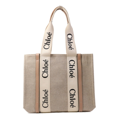 Chloe 帆布Woody Tote Medium肩背袋