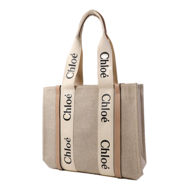 Chloe 帆布Woody Tote Medium肩背袋-2