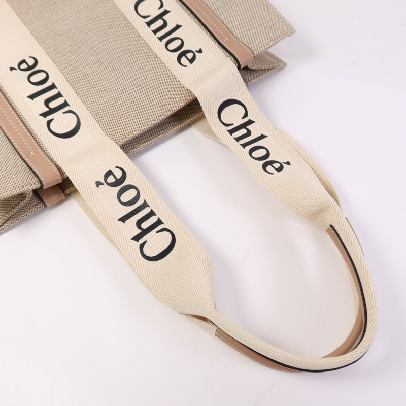 Chloe 帆布Woody Tote Medium肩背袋-7