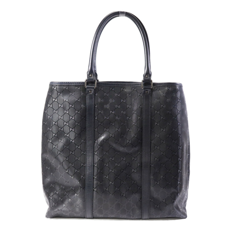 GUCCI 塗層帆布Hand Bag銀扣手挽袋-1