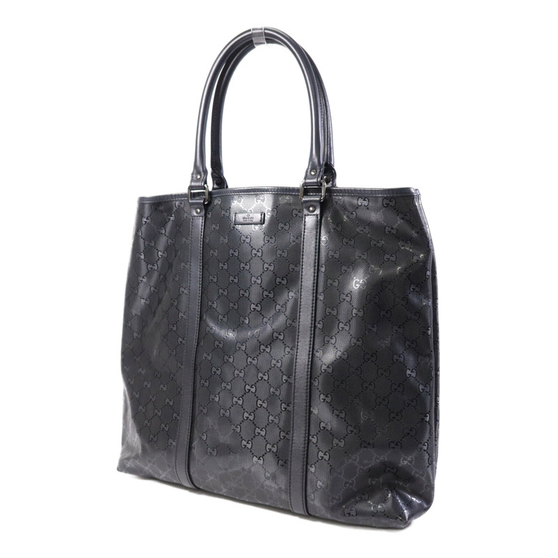 GUCCI 塗層帆布Hand Bag銀扣手挽袋-2