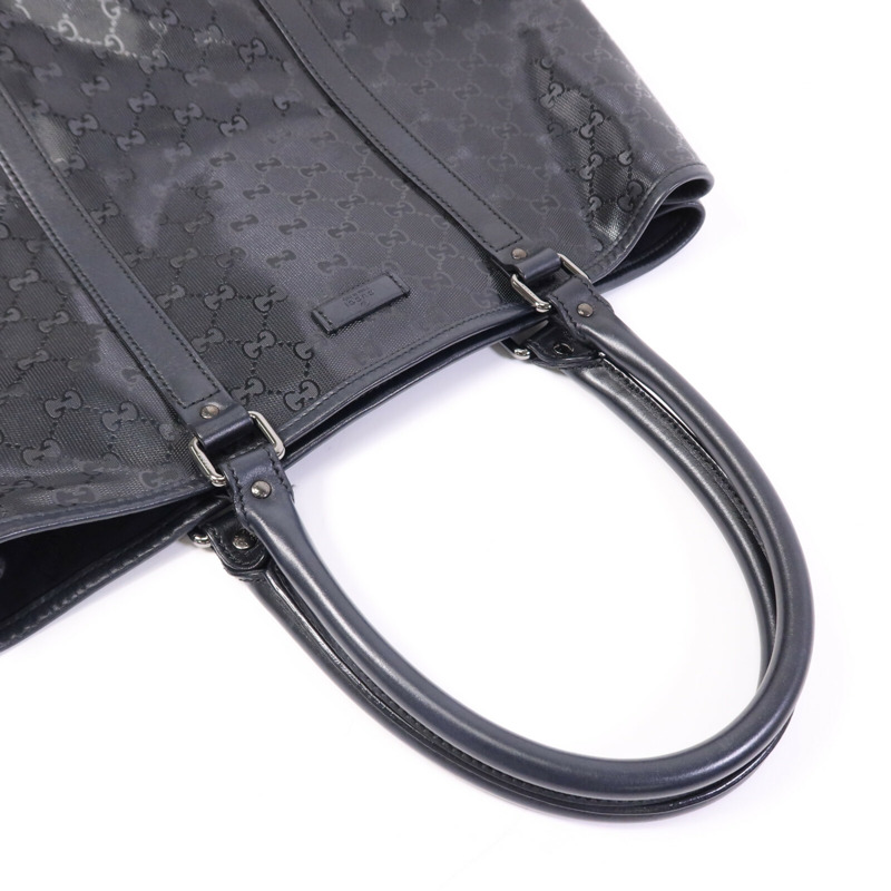 GUCCI 塗層帆布Hand Bag銀扣手挽袋-7