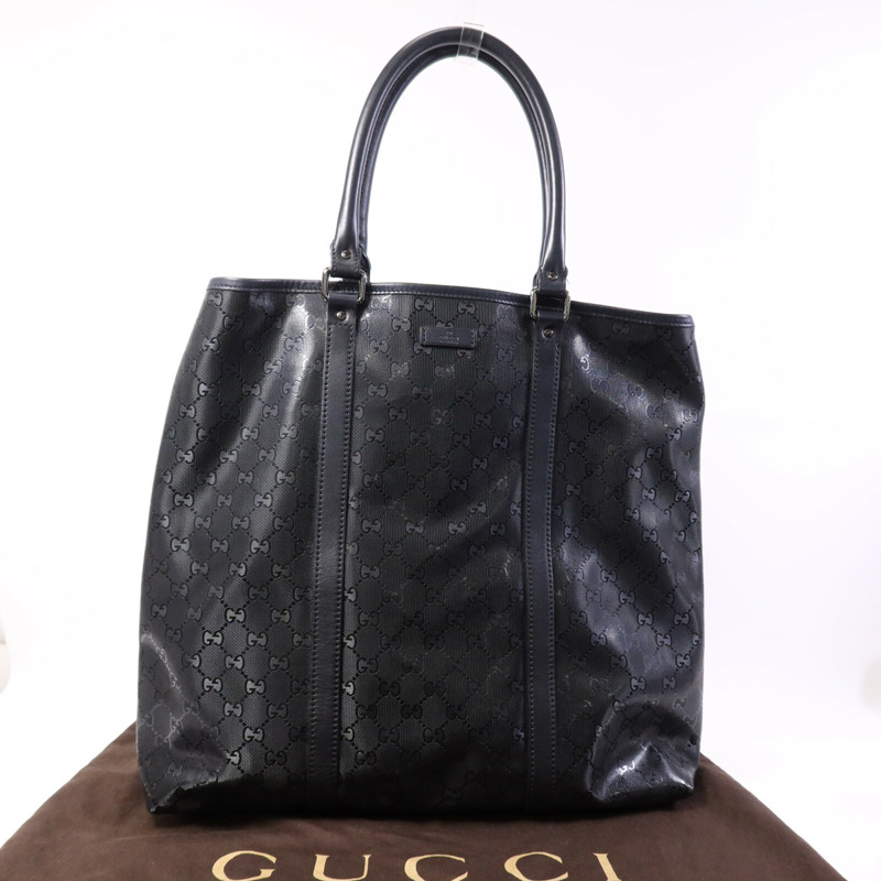 GUCCI 塗層帆布Hand Bag銀扣手挽袋-8