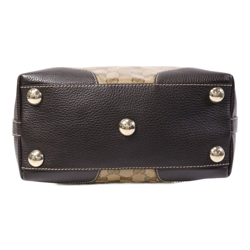 GUCCI 塗層帆布Tote Bag金扣手挽袋-3