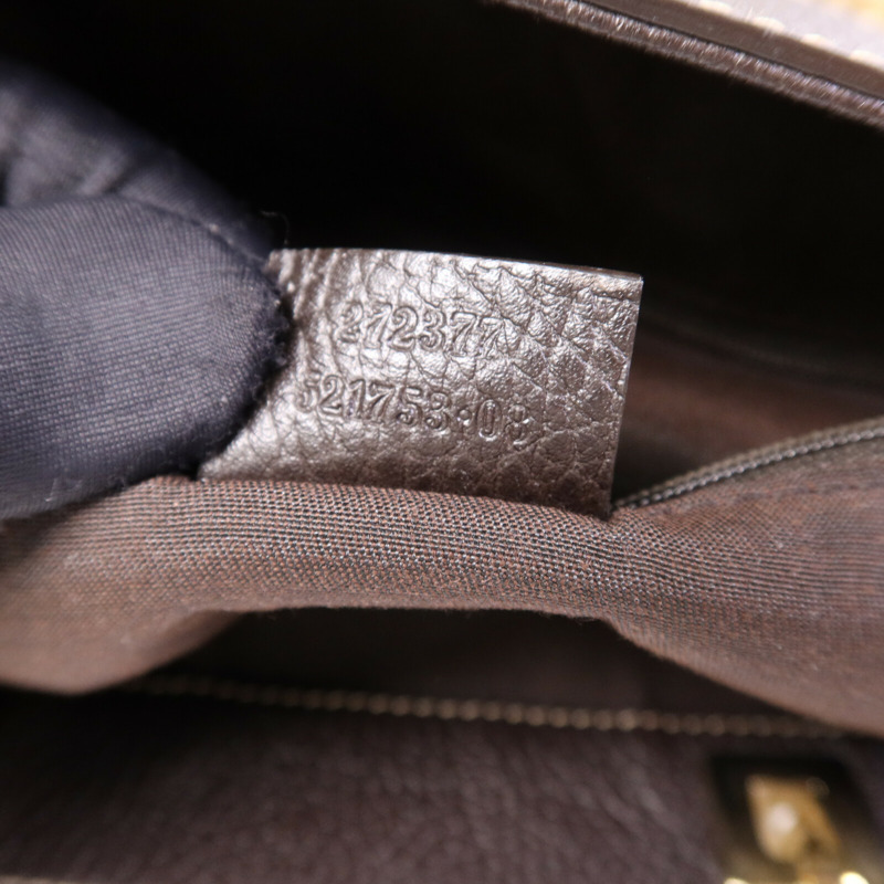 GUCCI 塗層帆布Tote Bag金扣手挽袋-7