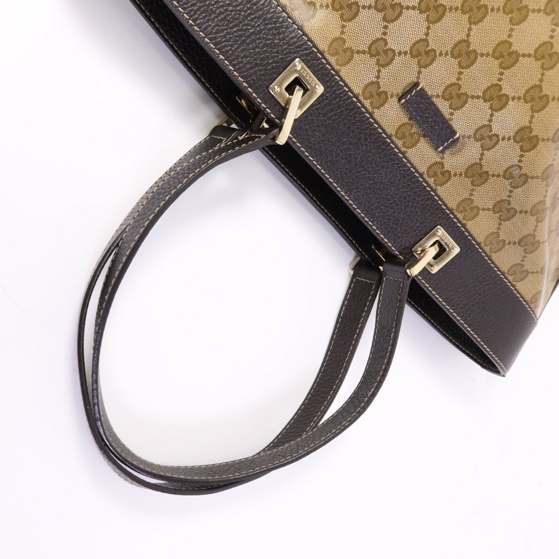 GUCCI 塗層帆布Tote Bag金扣手挽袋-8