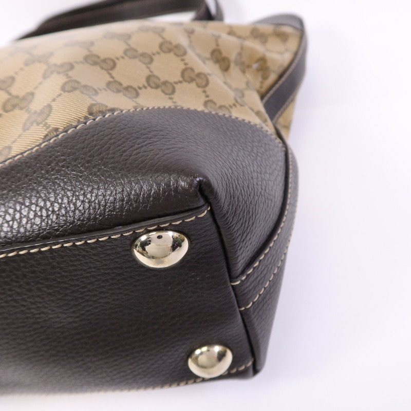GUCCI 塗層帆布Tote Bag金扣手挽袋-9