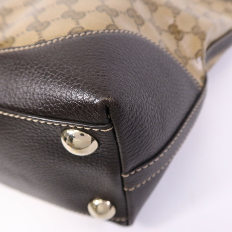 GUCCI 塗層帆布Tote Bag金扣手挽袋-11