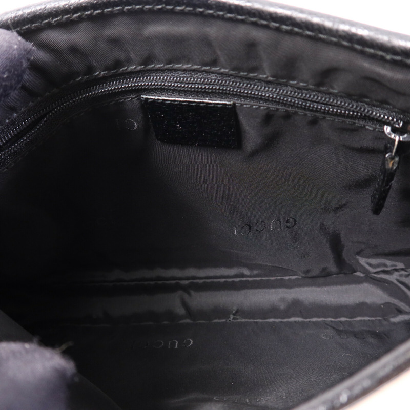 GUCCI 帆布/牛皮皮革Jackie銀扣肩背袋-4