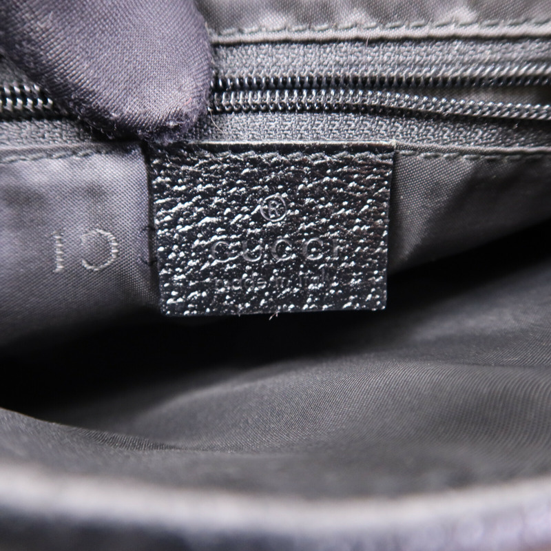 GUCCI 帆布/牛皮皮革Jackie銀扣肩背袋-5