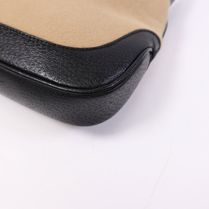 GUCCI 帆布/牛皮皮革Jackie銀扣肩背袋-9