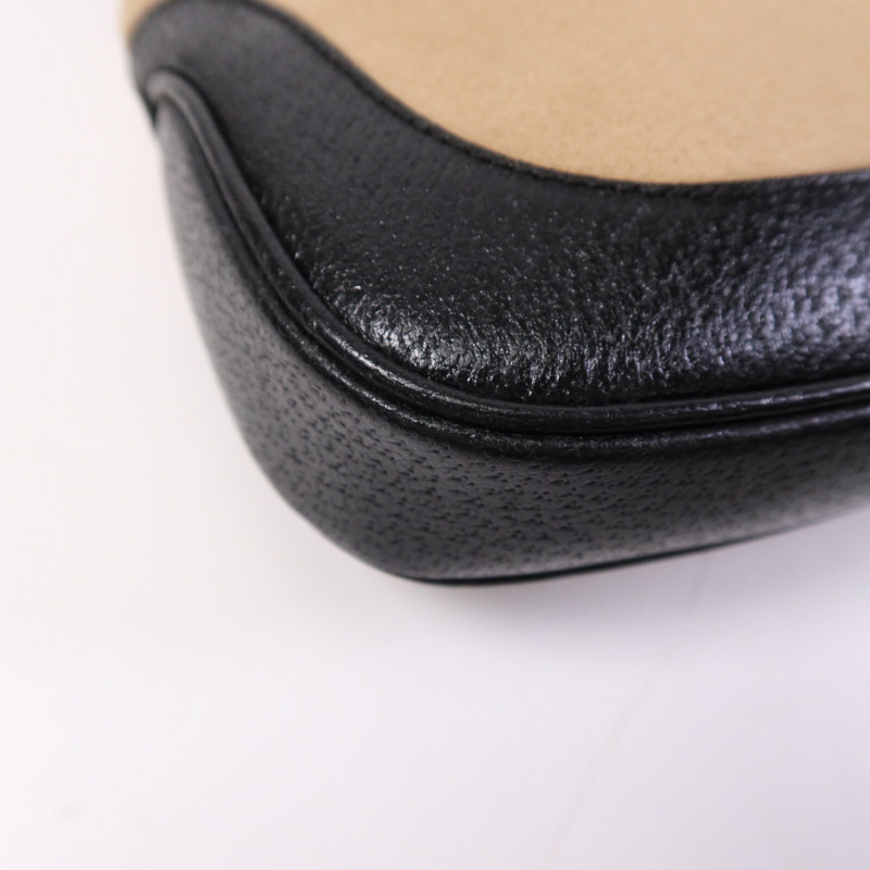 GUCCI 帆布/牛皮皮革Jackie銀扣肩背袋-12