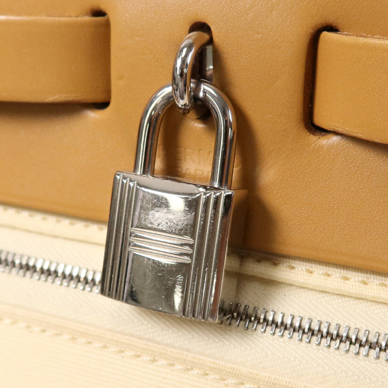 HERMES 帆布Herbag PM手挽肩背兩用袋Gold/Vanille-6