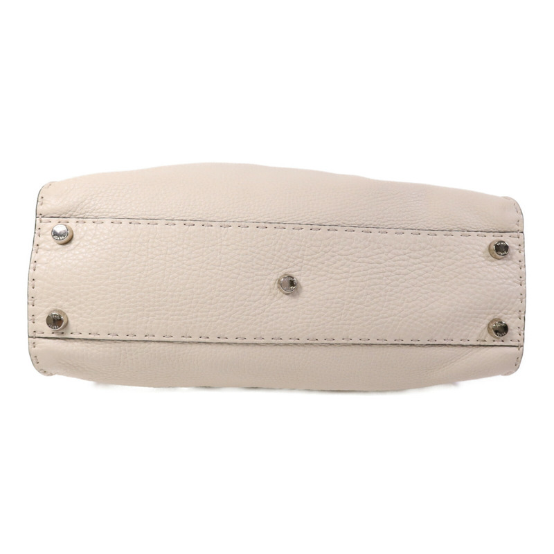 FENDI 牛皮皮革Peekaboo Medium銀扣肩背袋-3