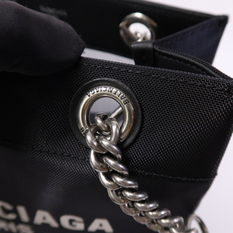 BALENCIAGA 尼龍Duty Free Small Tote Bag銀扣鏈帶手挽袋-6