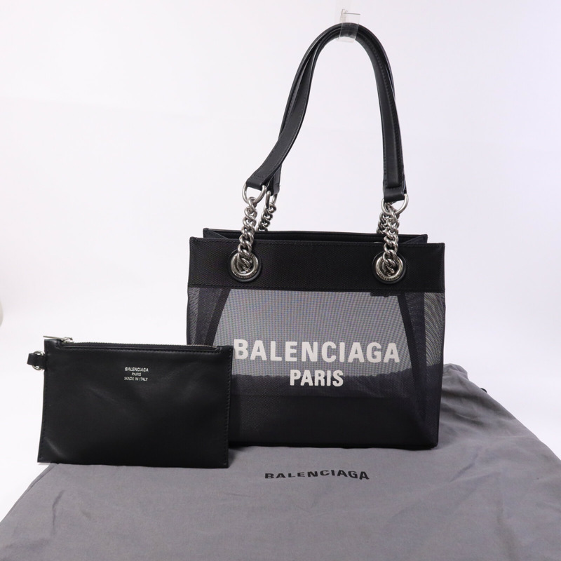 BALENCIAGA 尼龍Duty Free Small Tote Bag銀扣鏈帶手挽袋-7