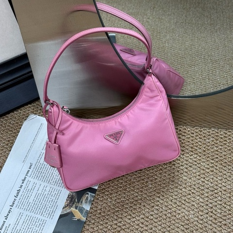 普拉達/PRADA經典尼龍 皮肩帶單肩hobo 附件：無