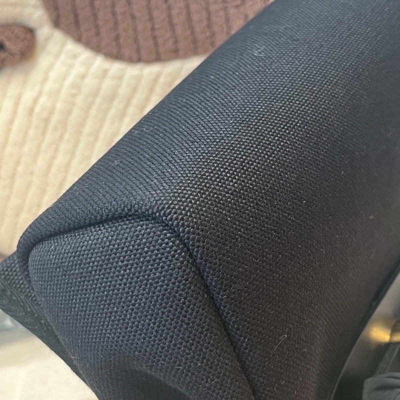 Hermes愛馬仕 Herbag 20 黑金帆布手提單肩包 K刻-8