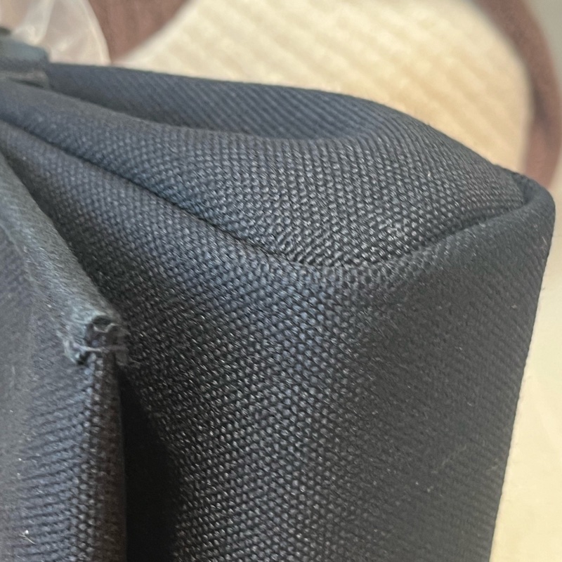 Hermes愛馬仕 Herbag 20 黑金帆布手提單肩包 K刻-9