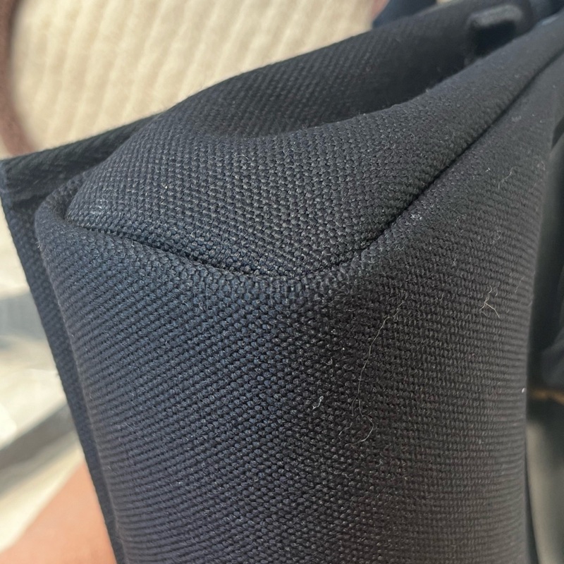 Hermes愛馬仕 Herbag 20 黑金帆布手提單肩包 K刻-11