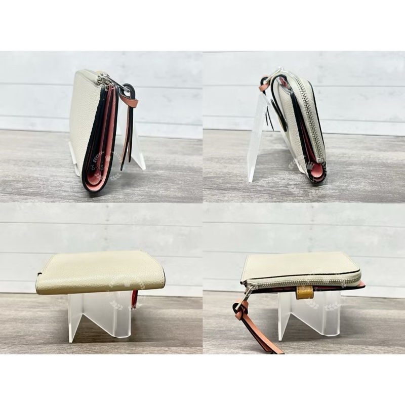 ~~趴趴小舖~~正品極新LOEWE基本款拼色短夾(配件齊全)2602246386-3