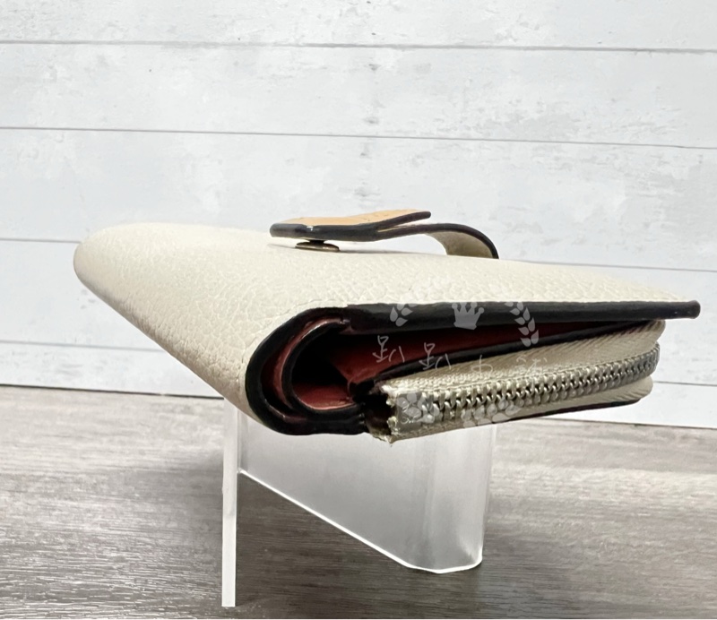 ~~趴趴小舖~~正品極新LOEWE基本款拼色短夾(配件齊全)2602246386-12