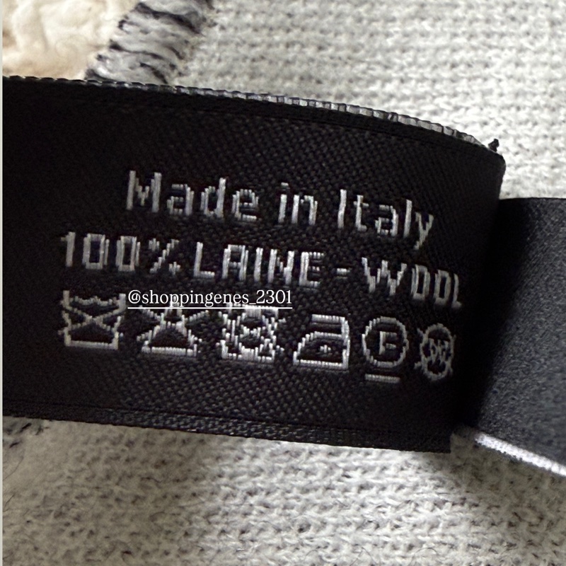 香奈兒 Chanel 26P 黑白圍巾 菱格紋logo-6