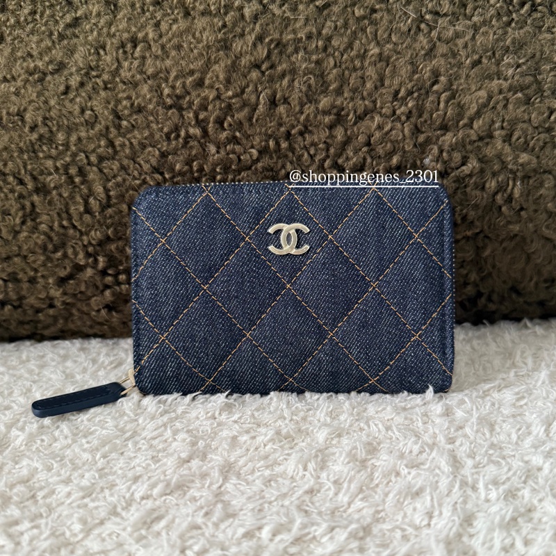 香奈兒 Chanel 26P 限定款單寧牛仔加大卡包-0