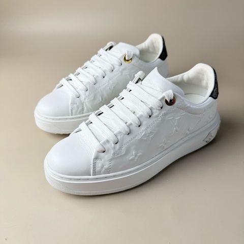 LV/路易威登 Time out白棕老花浮雕休閒鞋 35.5碼