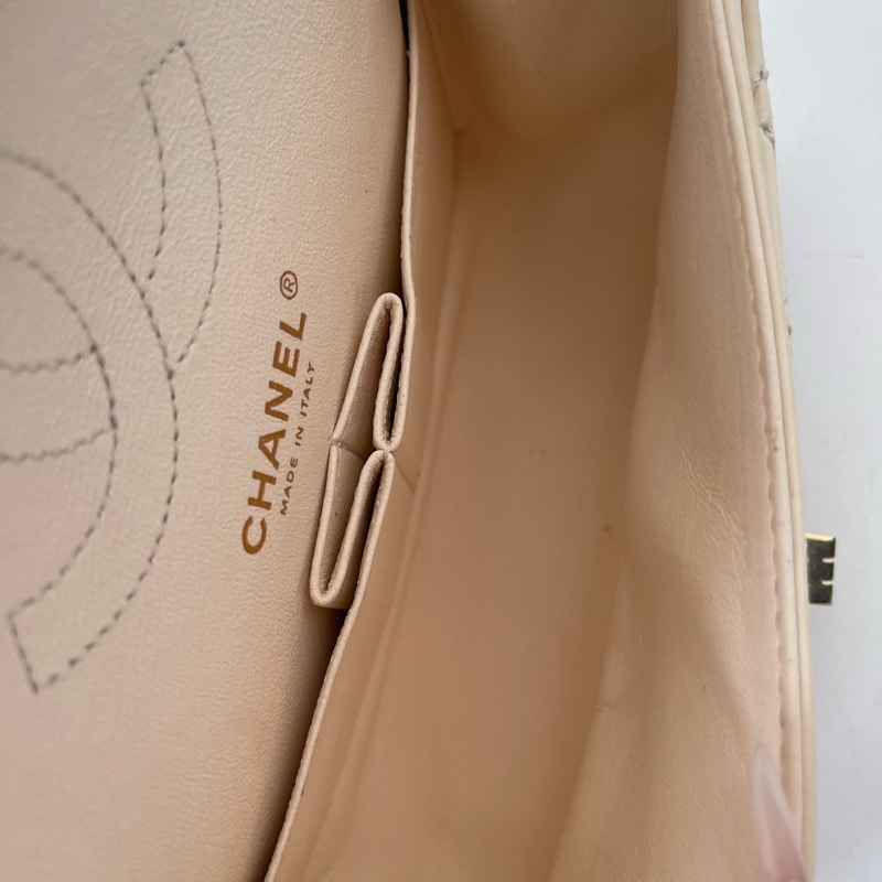 Chanel 香奈兒 外縫線奶白色2.55 mini 22開 20 *13*7cm-4