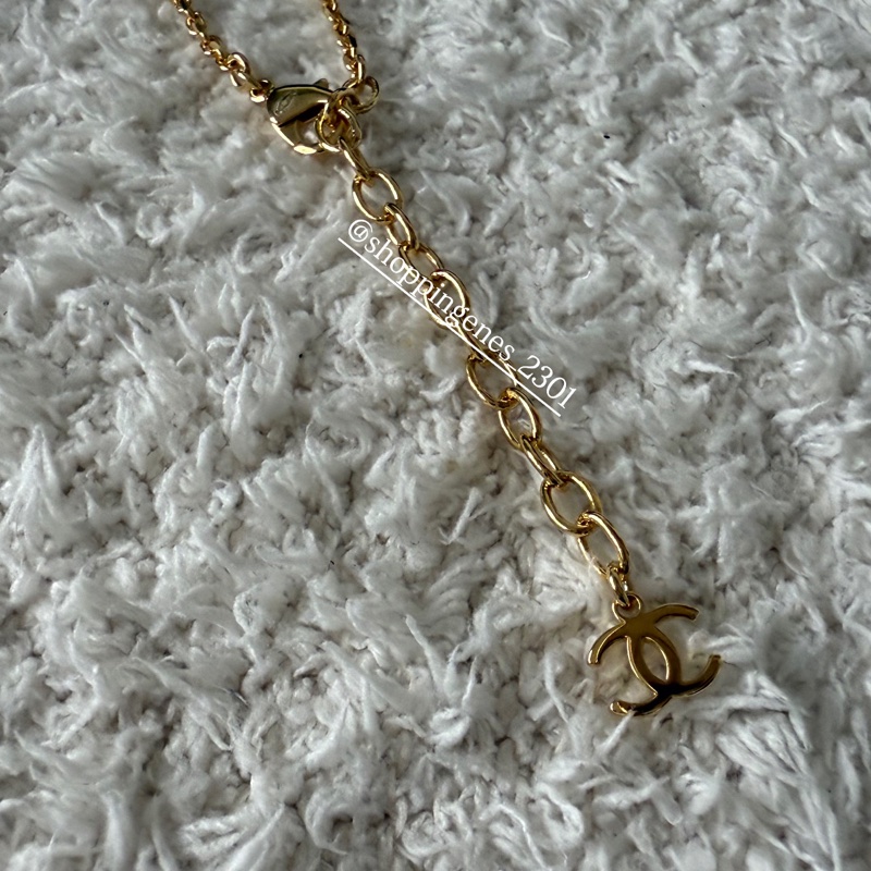 香奈兒 Chanel 26P 大鑽菱格紋項鏈 復古金-4