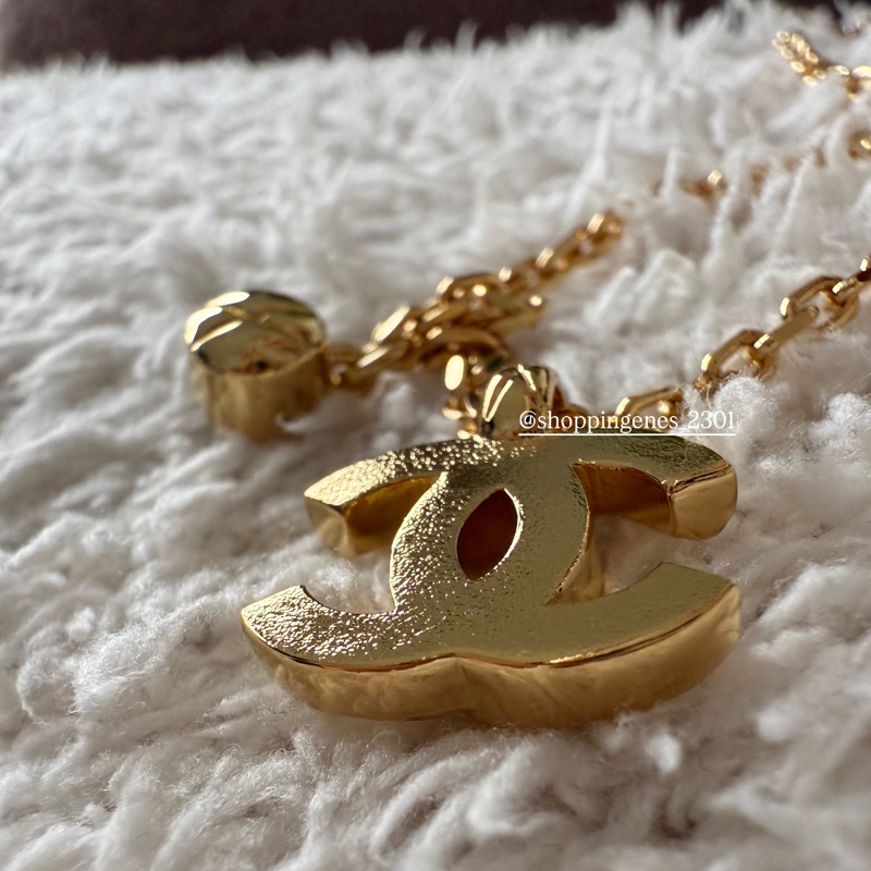 香奈兒 Chanel 26P 大鑽菱格紋項鏈 復古金-8