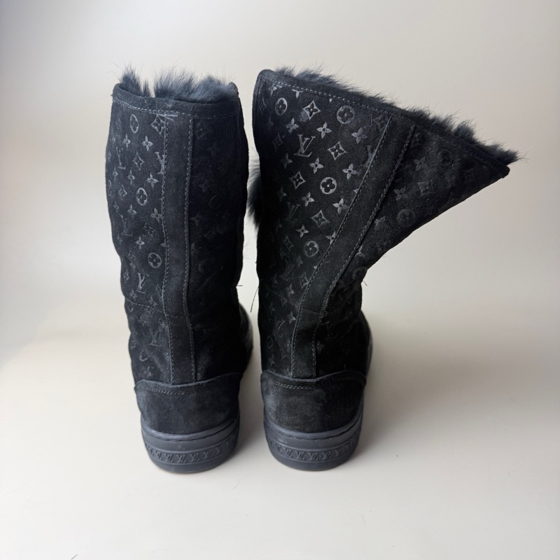 LV/路易威登 純黑暗紋滿印休閒鞋 36碼 無附件-2