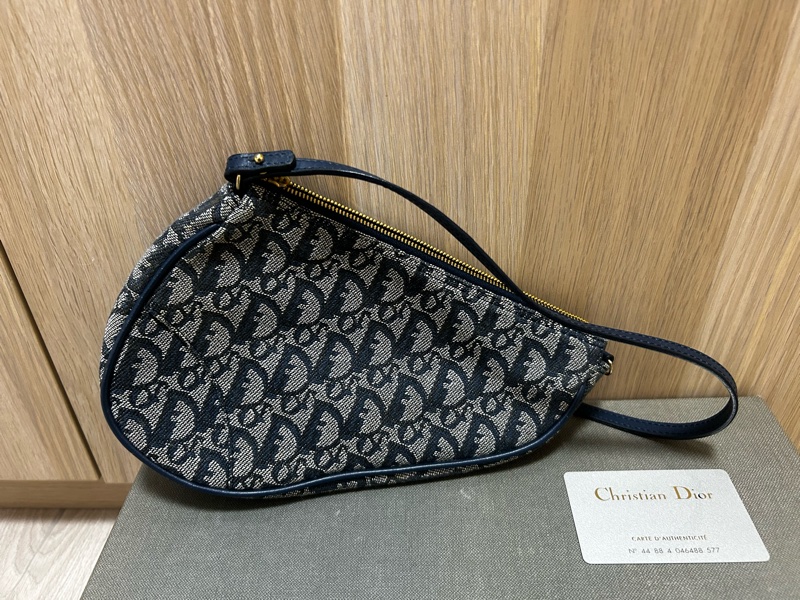 Dior vintage 馬鞍包 保卡 藍-0