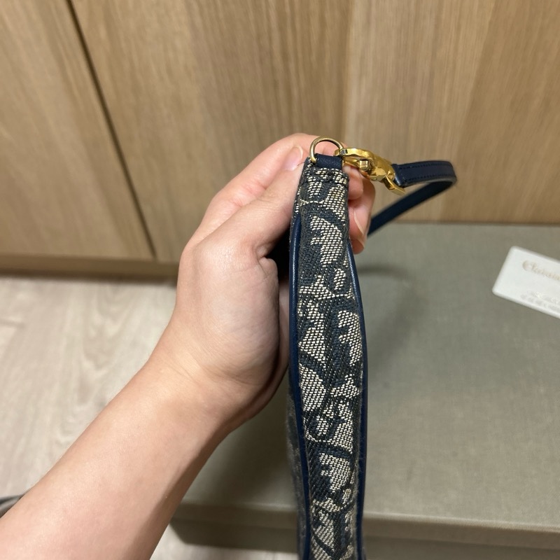 Dior vintage 馬鞍包 保卡 藍-8