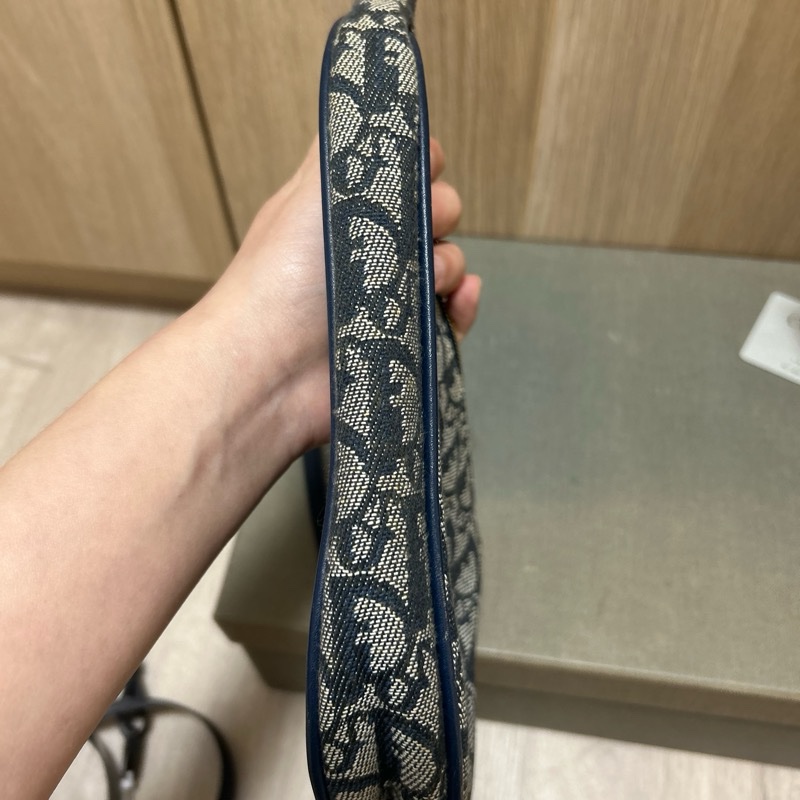 Dior vintage 馬鞍包 保卡 藍-9