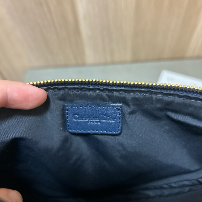 Dior vintage 馬鞍包 保卡 藍-11