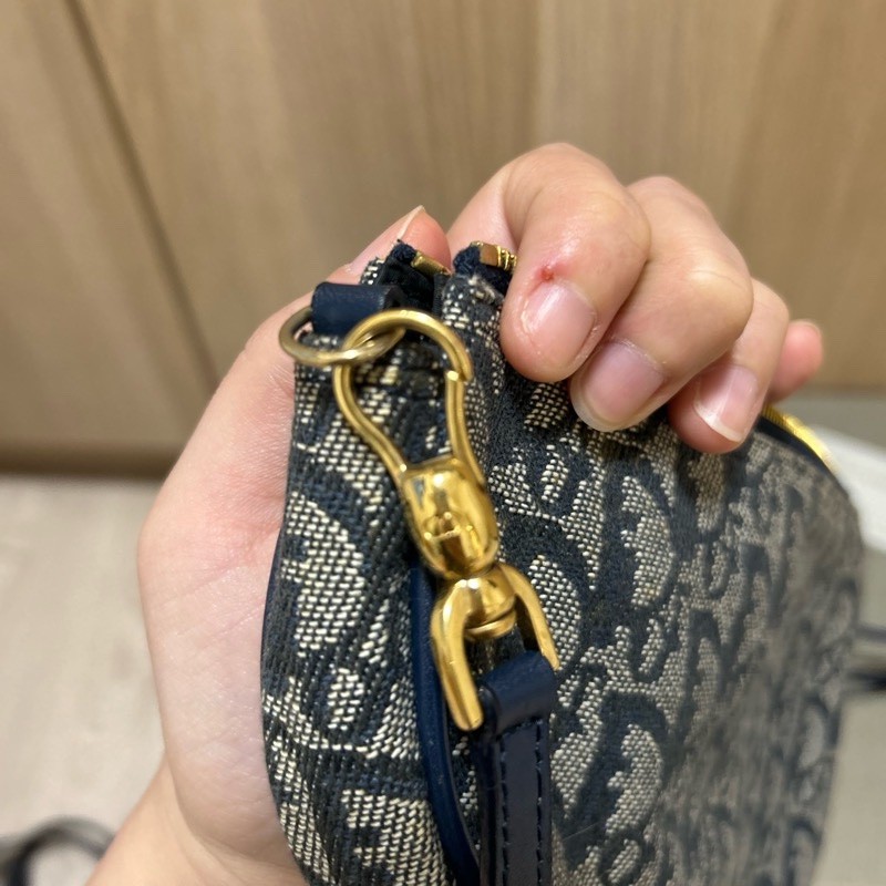 Dior vintage 馬鞍包 保卡 藍-12